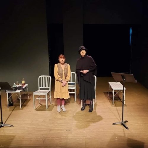 Teri Black and Susan Richard in The Half Life Of Marie Curie by Lauren Gunderson, directed by Kim Sharp